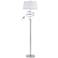 Mora Chrome Metal Floor Lamp with LED Reading Lamp