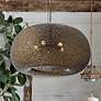 1_Moradabad 35" Wide Gilded Brass 5-Light Pendant