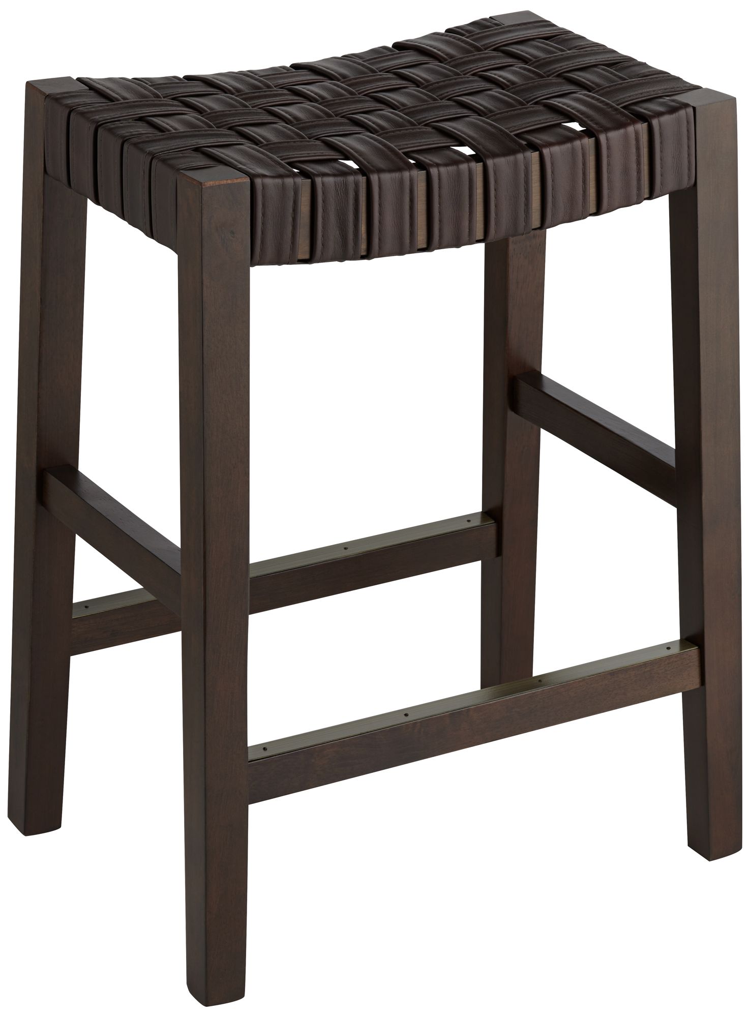 Image 3 Moran 25 1/2" High Brown Leather Counter Stool