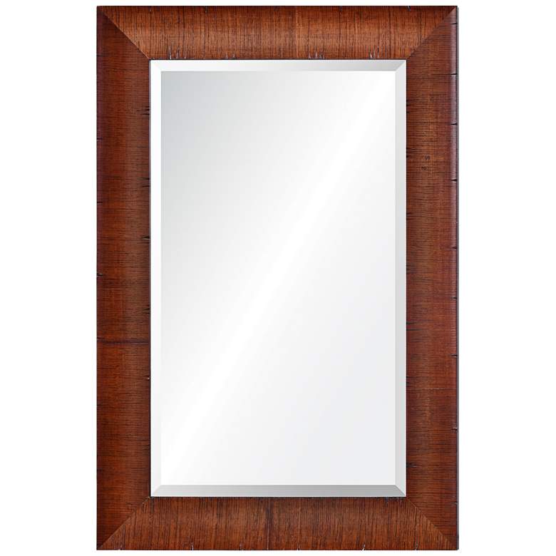 Image 1 Moran Woodgrain 34 inchx36 inch Framed Rectangular Wall Mirror
