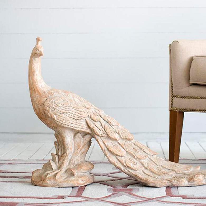 Image 1 Morara 22" High White Peacock Sculptural Accent