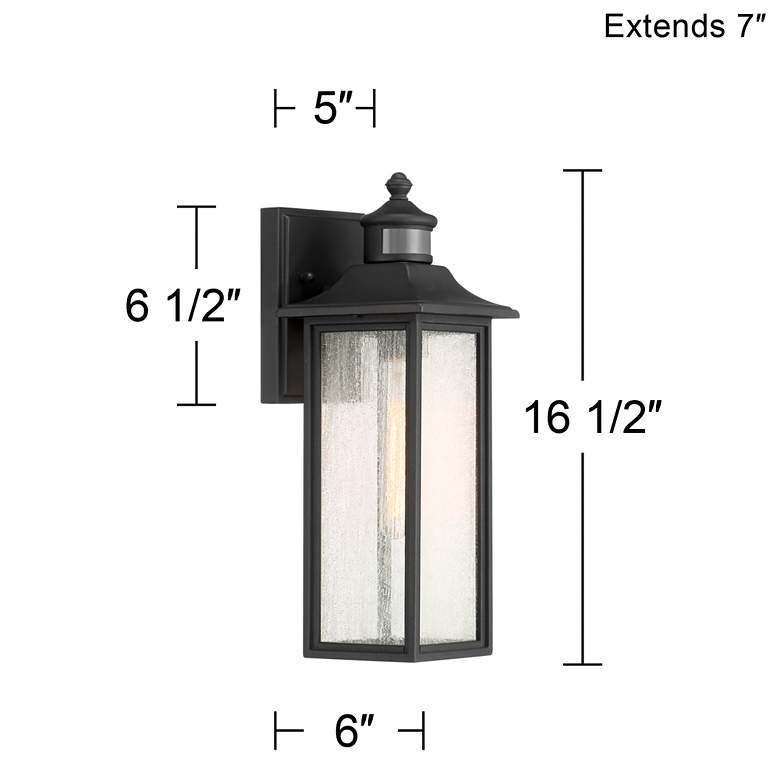 Image 7 Moray Bay 16 1/2" High Black Motion Sensor Outdoor Wall Light more views