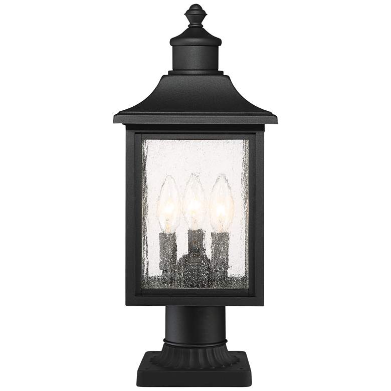 Image 7 Moray Bay 17" High Black 3-Light Post Light with Pier Mount Adapter more views