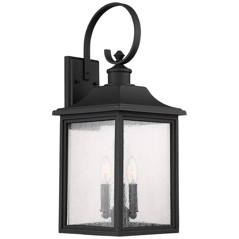 Moray Bay 24&quot; High Black 3-Bulb Traditional Outdoor Wall Light Lantern