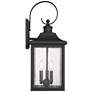 Moray Bay 24" High Black 3-Bulb Traditional Outdoor Wall Light Lantern