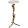 Mordair 11"W Antique Gold and White Marble Tripod Side Table