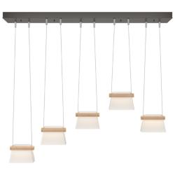 More Cowbell LED Pendant - Bronze - Maple Wood - Clear - Frosted Diffuser