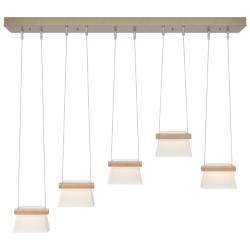 More Cowbell LED Pendant - Gold - Maple Wood - Clear - Frosted Diffuser