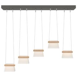More Cowbell LED Pendant - Iron - Maple Wood - Clear - Frosted Diffuser