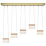More Cowbell LED Pendant - Modern Brass - Maple Wood - Clear - Frosted