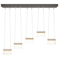 More Cowbell LED Pendant - Oil Rubbed Bronze - Maple Wood - Clear