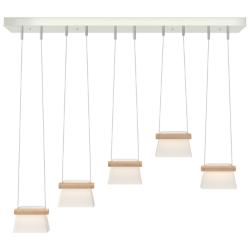 More Cowbell LED Pendant - Sterling - Maple Wood - Clear - Frosted Diffuser