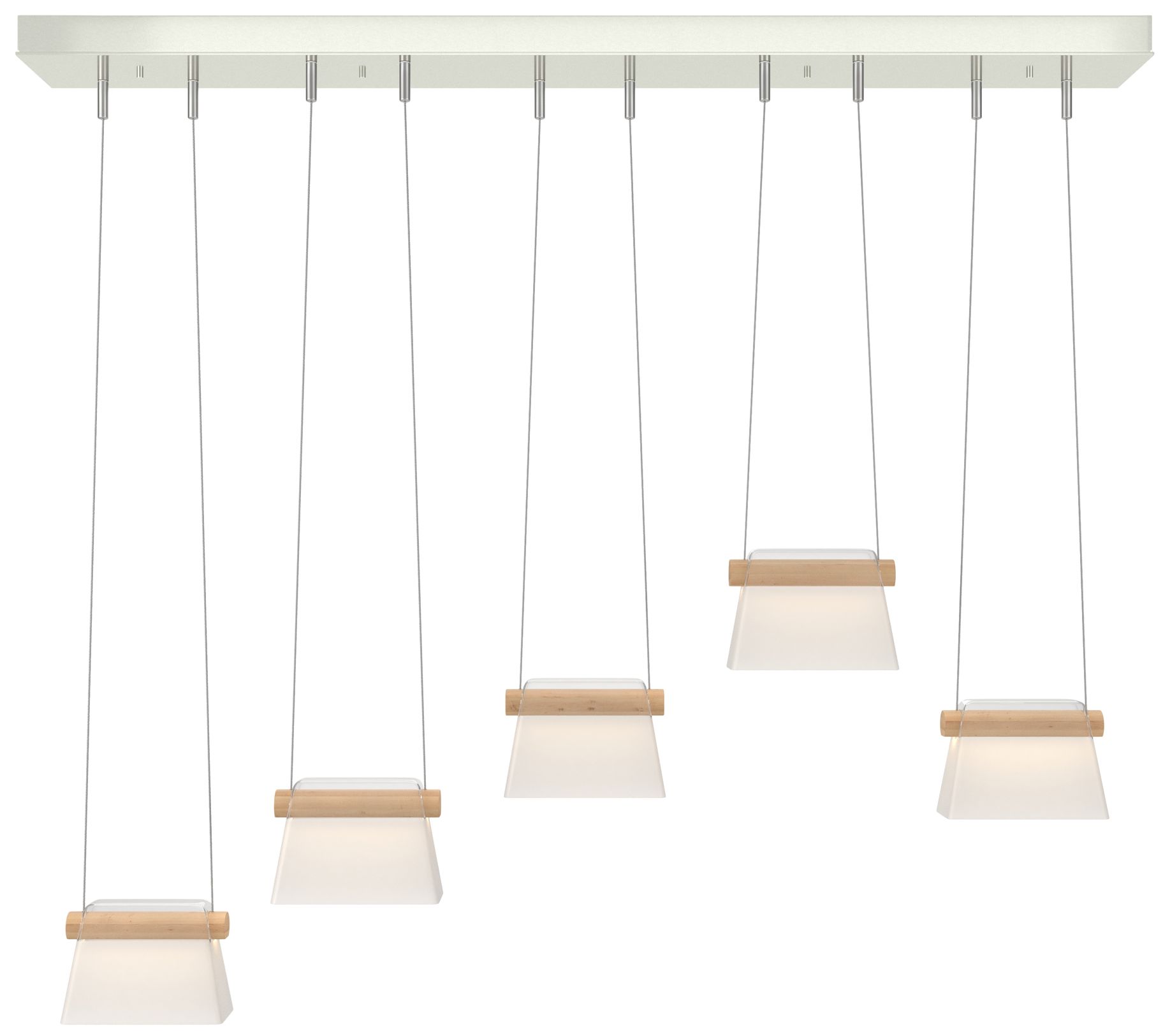More Cowbell LED Pendant Sterling Maple Wood Frosted Diffuser Made to Order