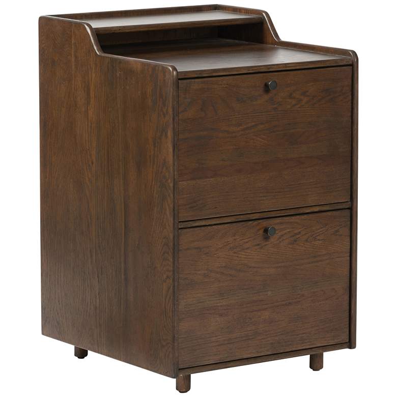 Image 1 Moreau 19 1/2" Wide Dark Toasted Oak 2-Drawer Filing Cabinet