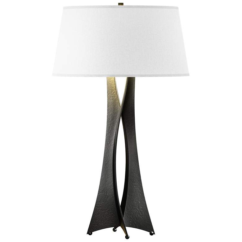 Image 1 Moreau 33.4 inch High Tall Black Table Lamp With Flax Shade