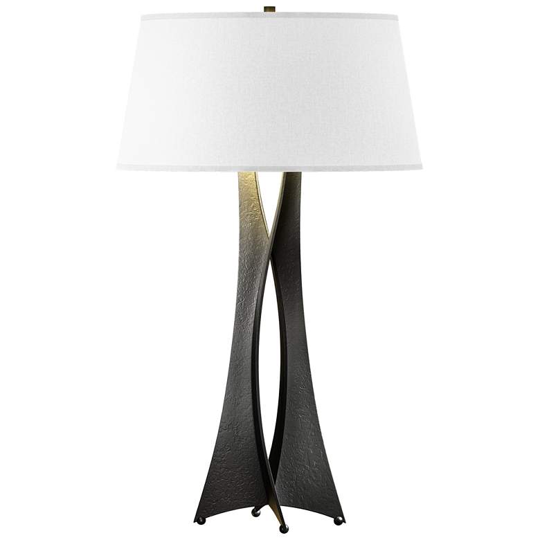 Image 1 Moreau 33.4" High Tall Black Table Lamp With Flax Shade