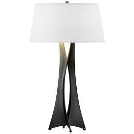 Image1 of Moreau 33.4" High Tall Black Table Lamp With Natural Anna Shade