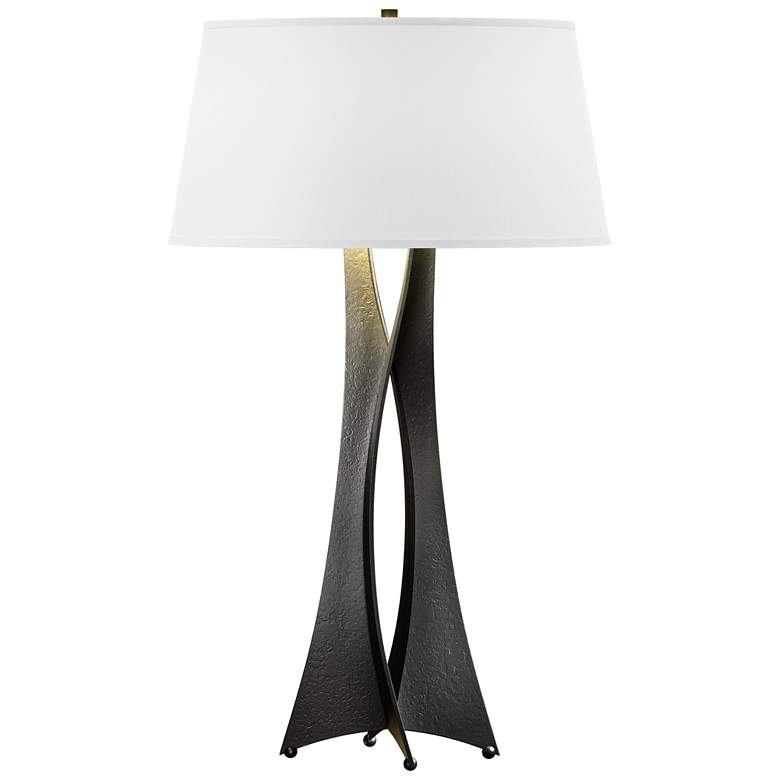 Image 1 Moreau 33.4 inch High Tall Black Table Lamp With Natural Anna Shade