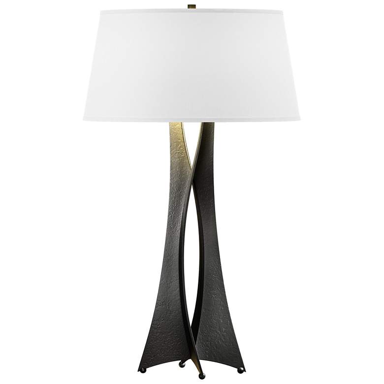 Image 1 Moreau 33.4" High Tall Black Table Lamp With Natural Anna Shade