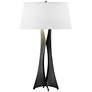 Moreau 33.4" High Tall Black Table Lamp With Natural Anna Shade