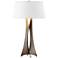 Moreau 33.4" High Tall Bronze Table Lamp With Flax Shade