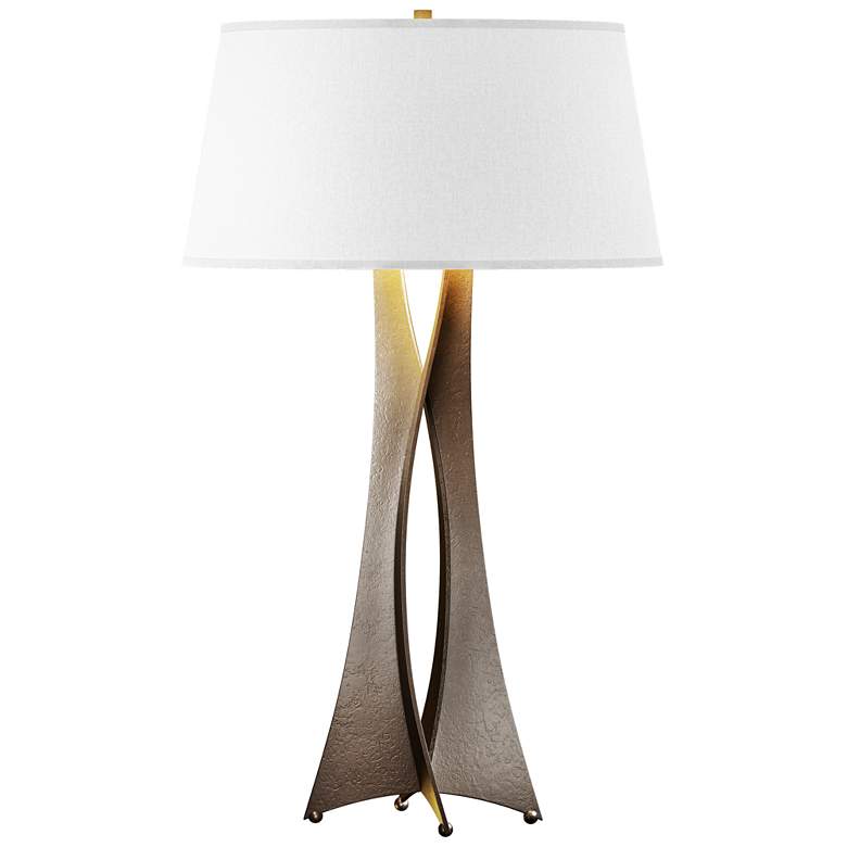 Image 1 Moreau 33.4 inch High Tall Bronze Table Lamp With Flax Shade