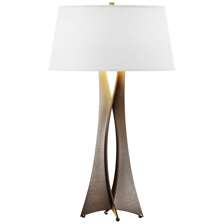 Image 1 Moreau 33.4 inch High Tall Bronze Table Lamp With Natural Anna Shade