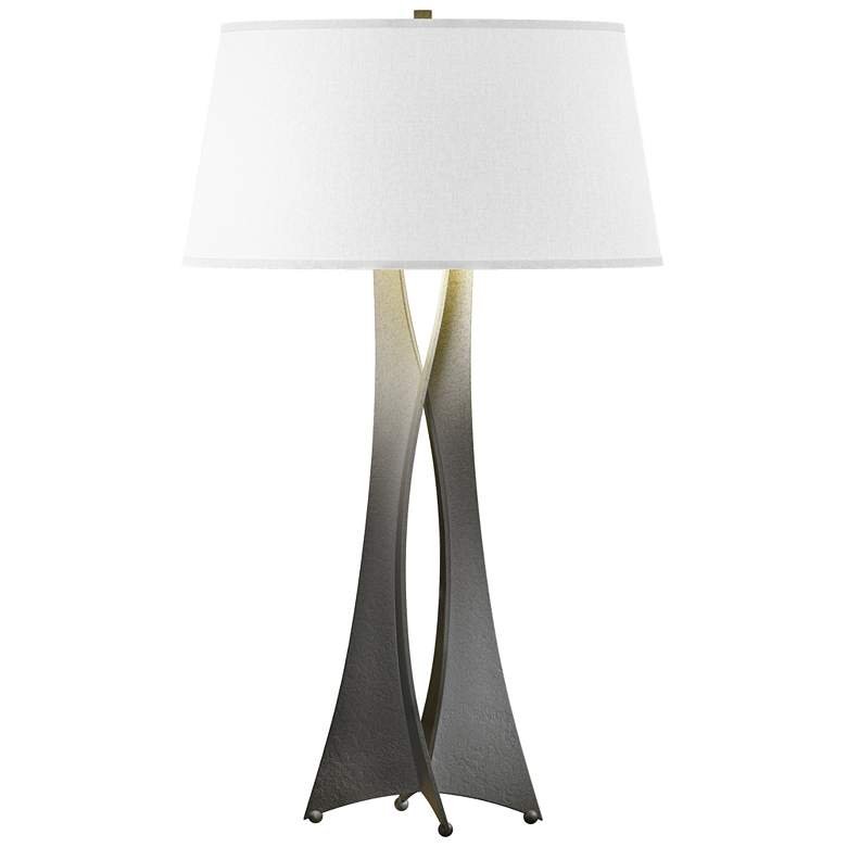 Image 1 Moreau 33.4" High Tall Natural Iron Table Lamp With Flax Shade
