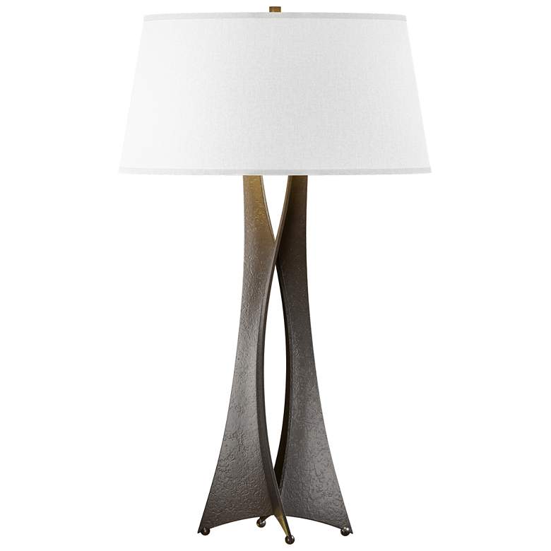 Image 1 Moreau 33.4" High Tall Oil Rubbed Bronze Table Lamp With Flax Shade