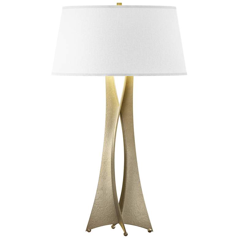Image 1 Moreau 33.4 inch High Tall Soft Gold Table Lamp With Flax Shade