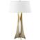 Moreau 33.4" High Tall Soft Gold Table Lamp With Flax Shade