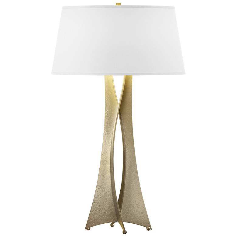 Image 1 Moreau 33.4" High Tall Soft Gold Table Lamp With Natural Anna Shade