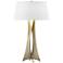 Moreau 33.4" High Tall Soft Gold Table Lamp With Natural Anna Shade