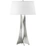 Moreau 33.4" High Tall Sterling Table Lamp With Flax Shade