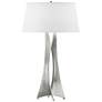 Moreau 33.4" High Tall Sterling Table Lamp With Natural Anna Shade