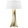 Moreau 33.4"H Tall Modern Brass Table Lamp With Natural Anna Shade