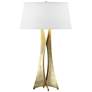 Moreau 33.4"H Tall Modern Brass Table Lamp With Natural Anna Shade