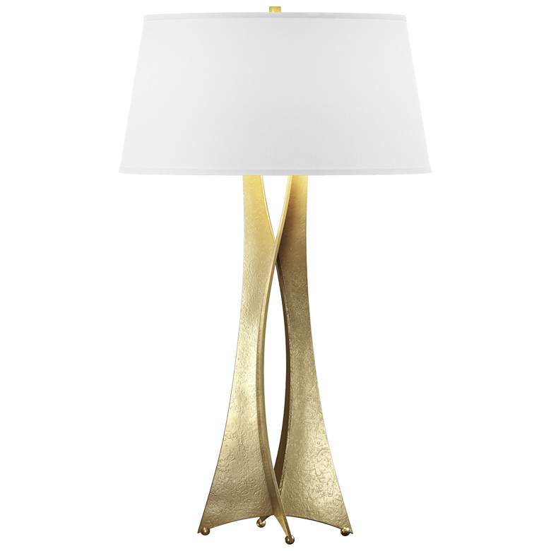 Image 1 Moreau 33.4"H Tall Modern Brass Table Lamp With Natural Anna Shade