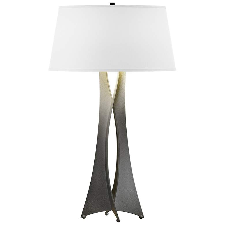 Image 1 Moreau 33.4 inchH Tall Natural Iron Table Lamp With Natural Anna Shade