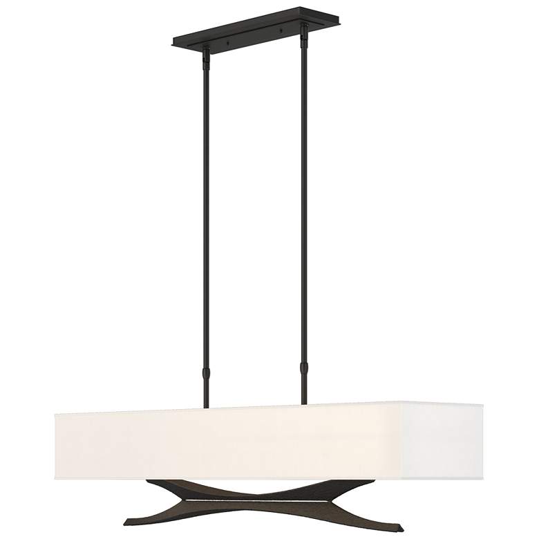 Image 1 Moreau 42" Wide Black Pendant With Natural Anna Shade