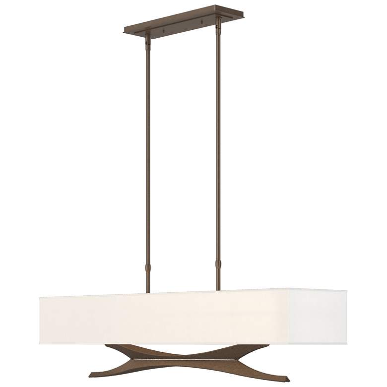 Image 1 Moreau 42" Wide Bronze Pendant With Natural Anna Shade