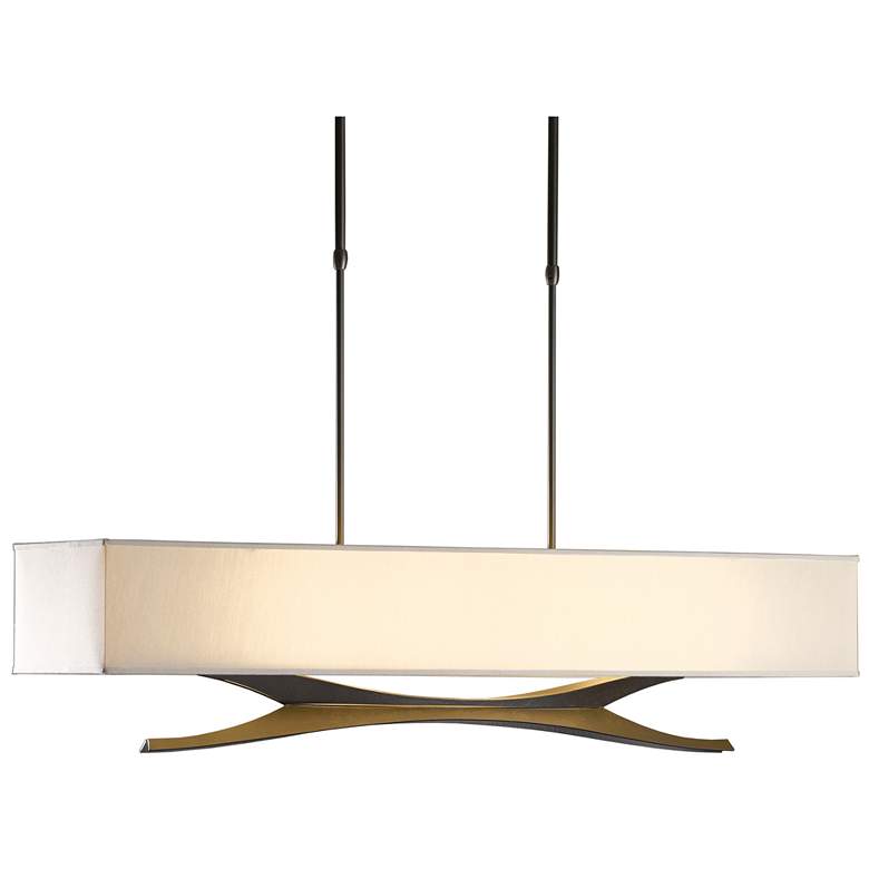 Image 1 Moreau 42" Wide Dark Smoke Pendant With Flax Shade
