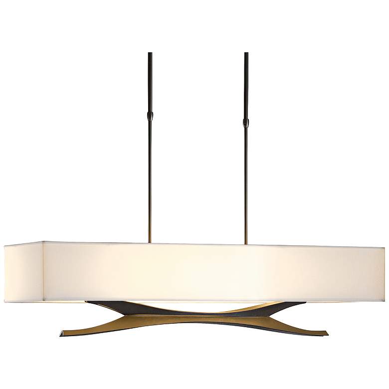 Image 2 Moreau 42" Wide Dark Smoke Pendant With Natural Anna Shade
