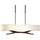 Moreau 42" Wide Dark Smoke Pendant With Natural Anna Shade