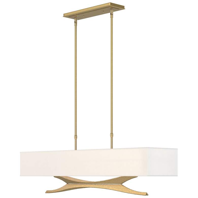 Image 1 Moreau 42" Wide Modern Brass Pendant With Natural Anna Shade