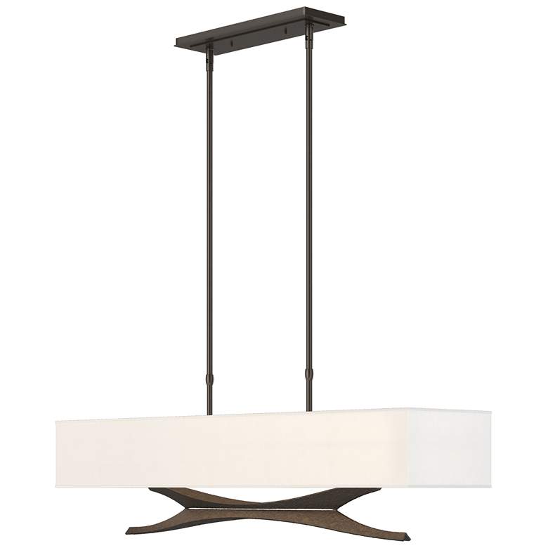 Image 1 Moreau 42" Wide Oil Rubbed Bronze Pendant With Natural Anna Shade