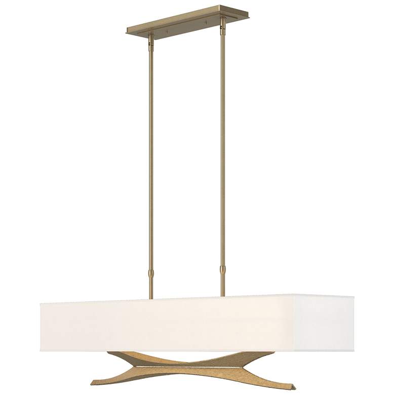 Image 1 Moreau 42" Wide Soft Gold Pendant With Natural Anna Shade