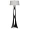 Moreau 62.6" High Black Floor Lamp With Flax Shade