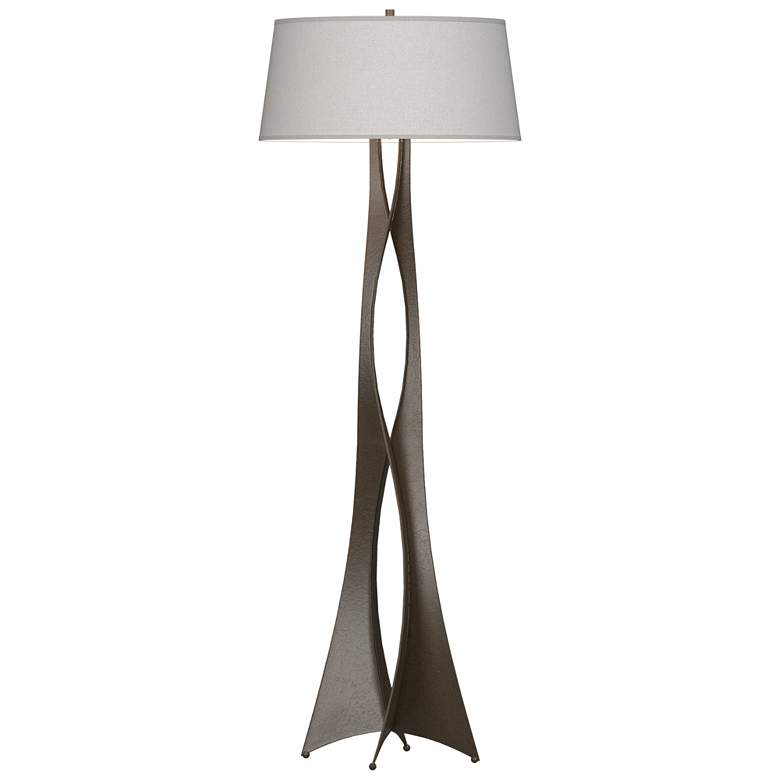 Image 1 Moreau 62.6" High Bronze Floor Lamp With Flax Shade