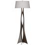 Moreau 62.6" High Bronze Floor Lamp With Flax Shade